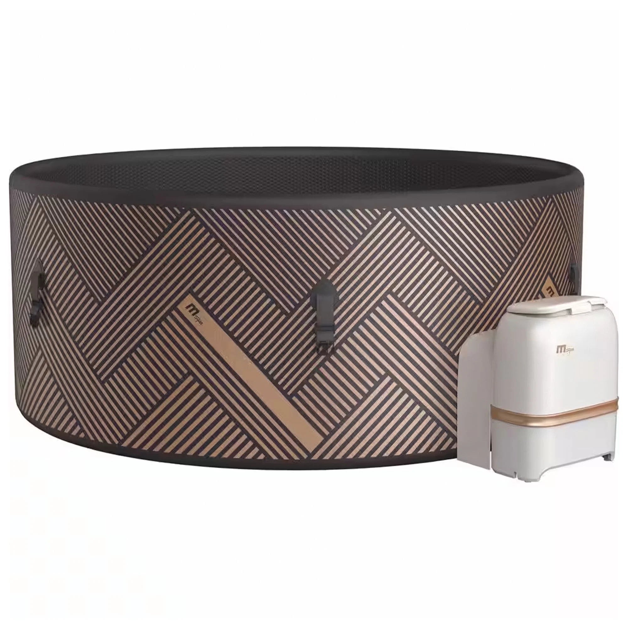 round Inflatable Bubble Massage Spa, 4-6 Person Outdoor Hot Tub, Mono