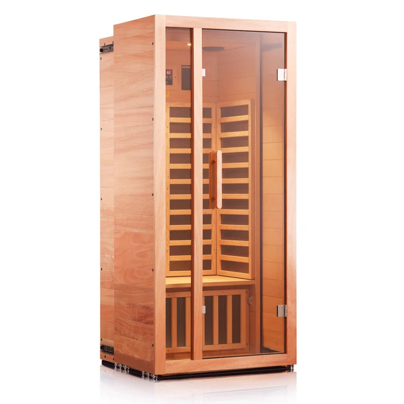 1-Person Extendable Indoor FAR Infrared Sauna Bluetooth Compatible with 6 Carbon Heaters