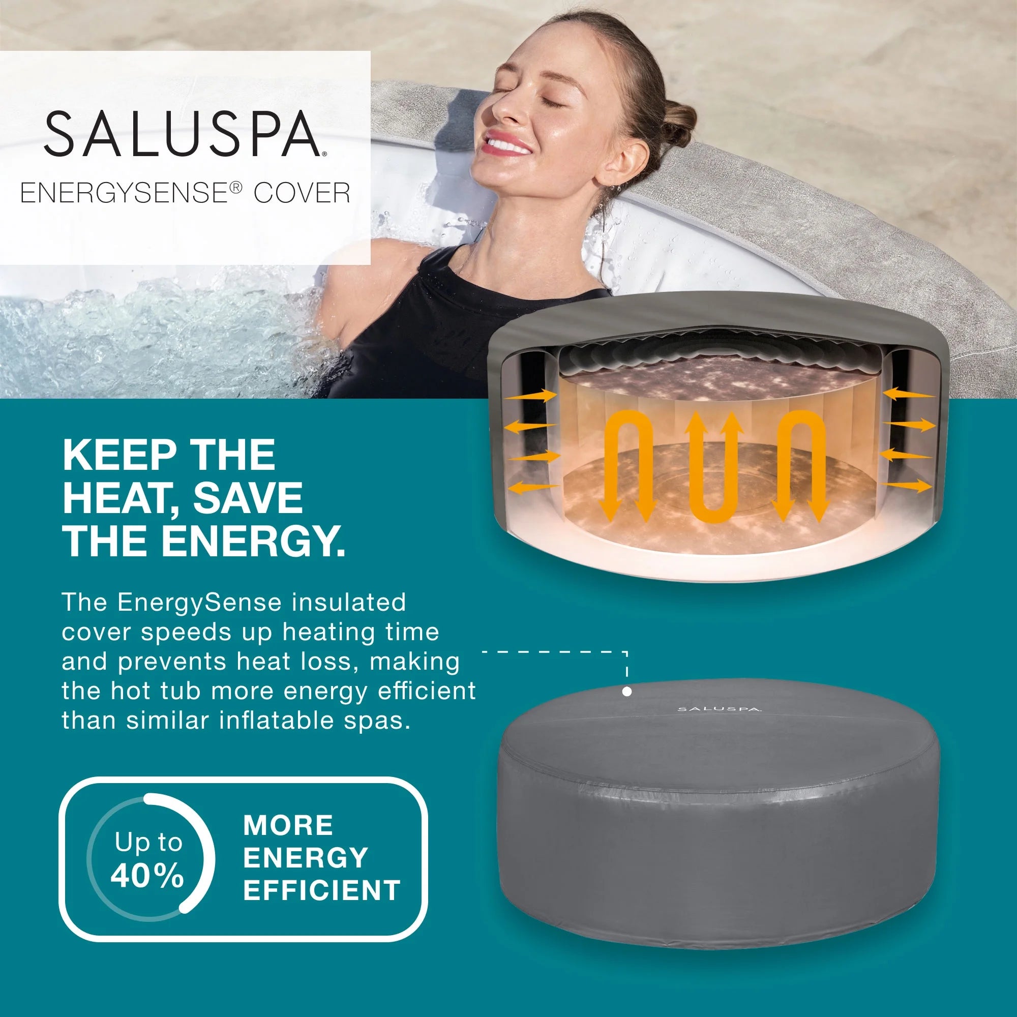 Saluspa Zurich Airjet Inflatable Hot Tub W/ Pump #P08411